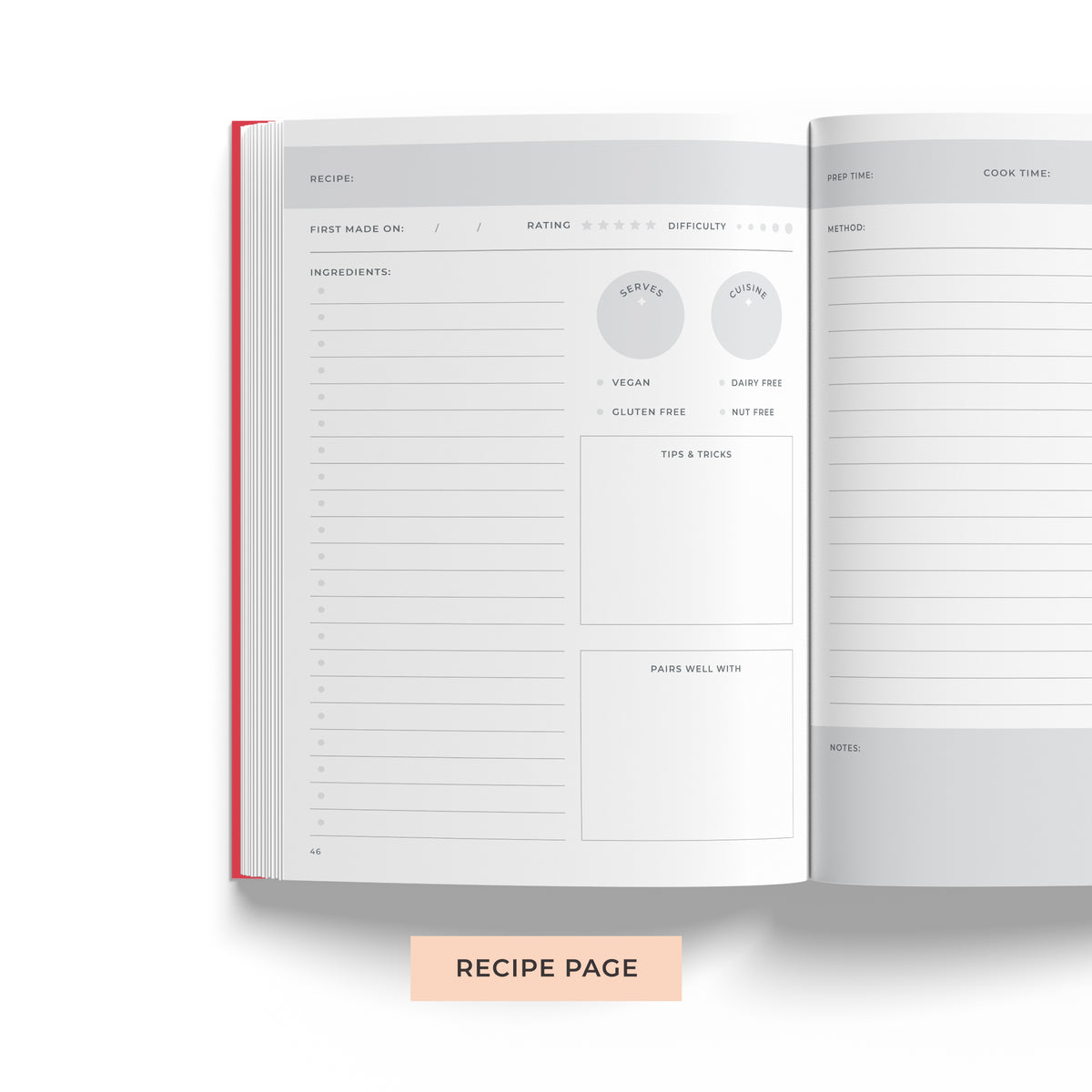 'Kitchen Tales' Recipe Journal – 7mm - Fine Paper Stationery