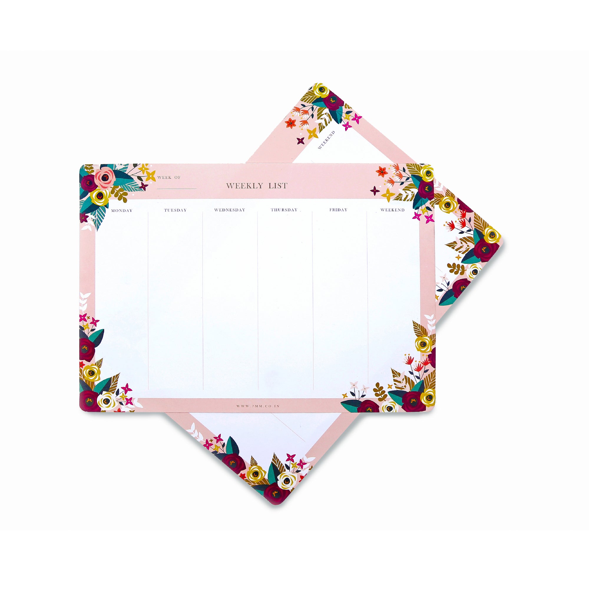 Weekly Deskpad (Blossoms) - 7mm - Fine Paper Stationery