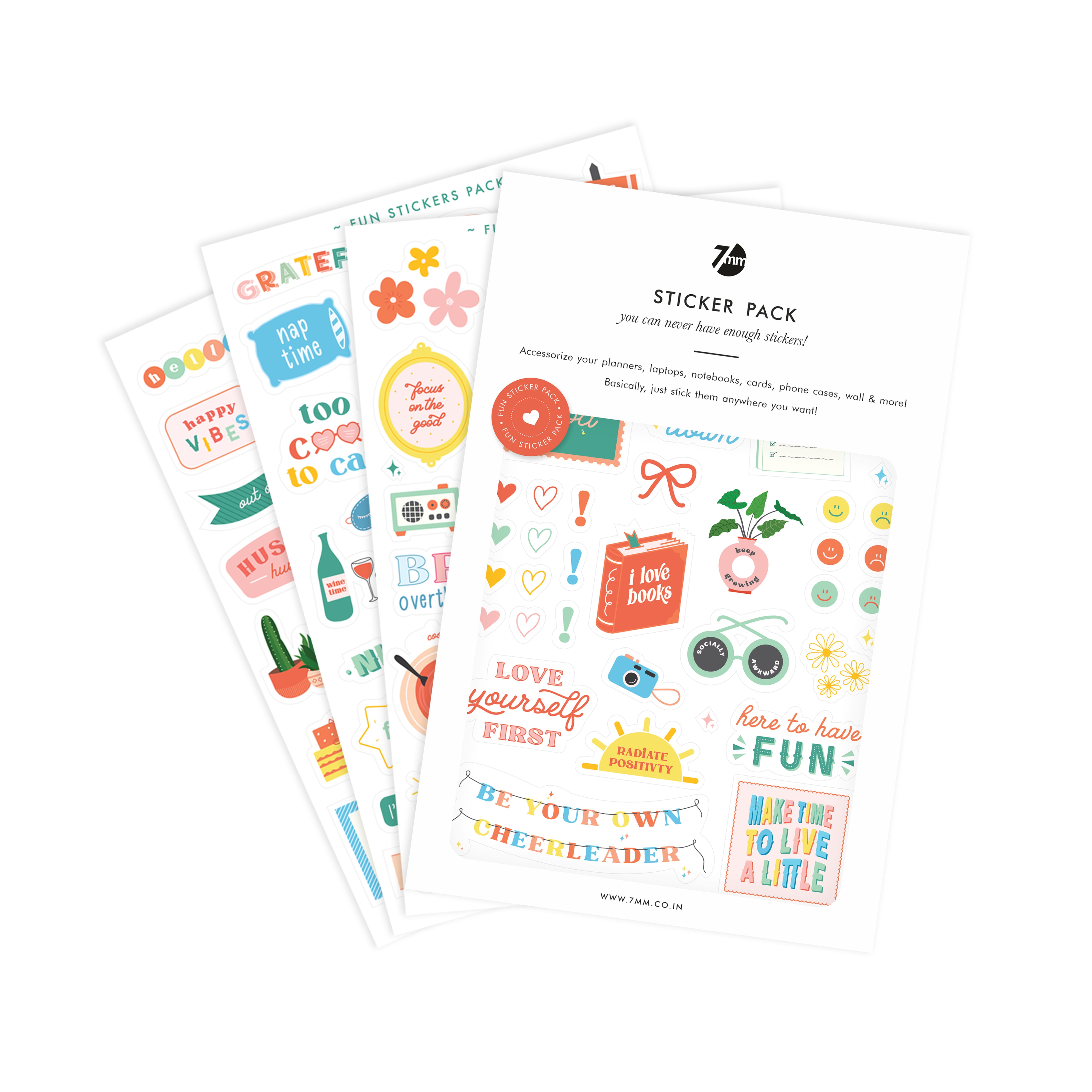 Funbot Sticker Pack Fun Sticker Pack – 7mm - Fine Paper Stationery