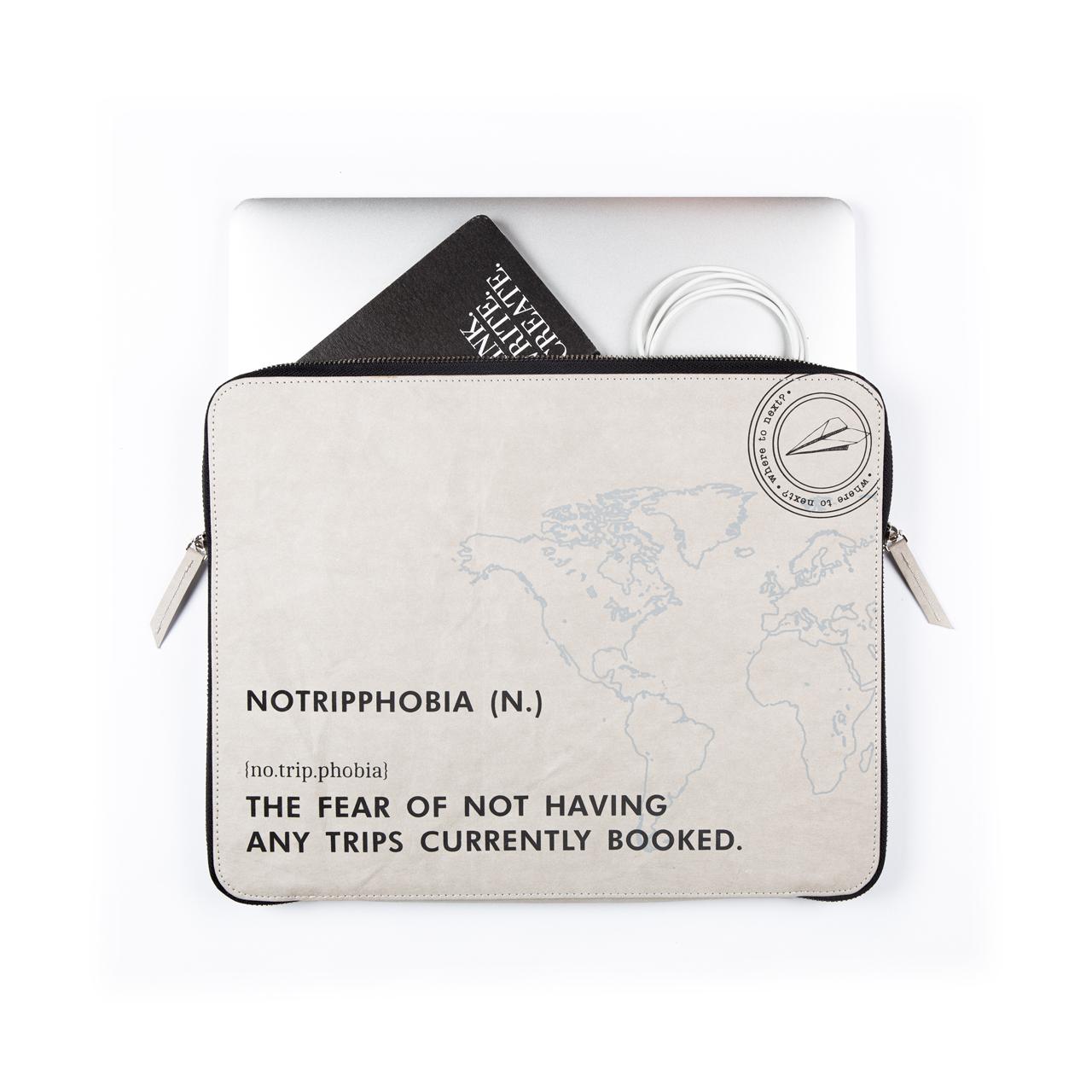 Laptop Sleeve: No Trip Phobia (Grey) - 7mm - Fine Paper Stationery