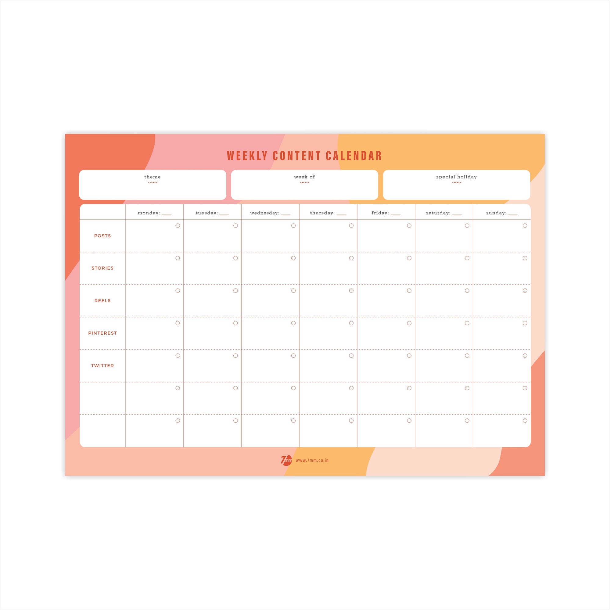 Weekly Content Planner